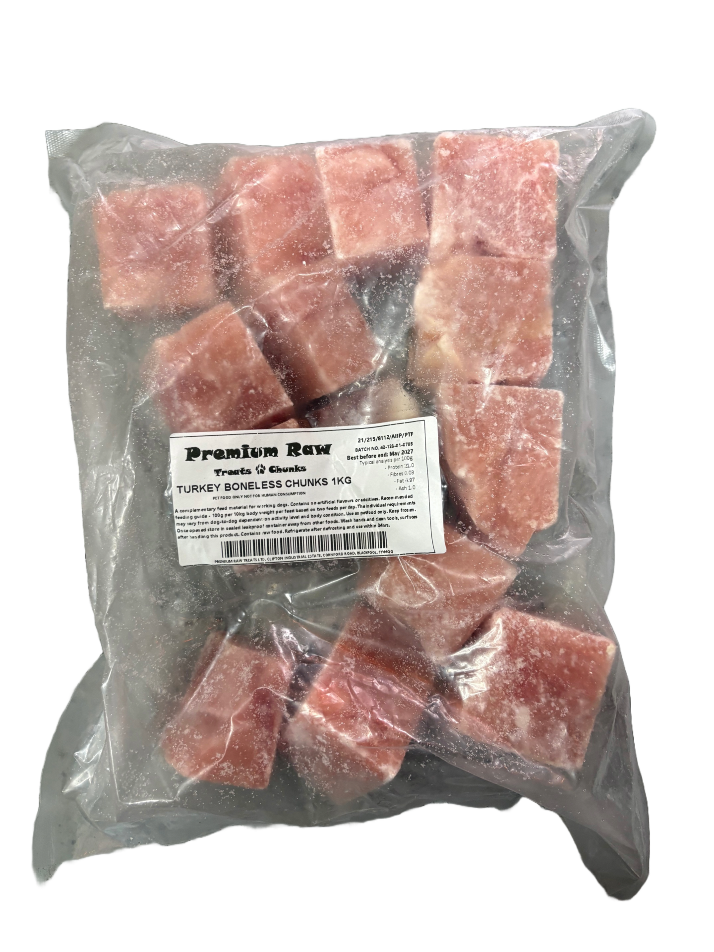 Turkey Chunks 1kg By Premium Raw